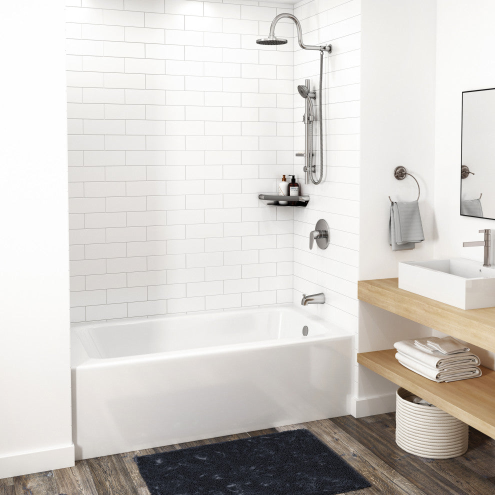 PULSE Tubs White 100% Acrylic Alcove Tub, 32"D, Right