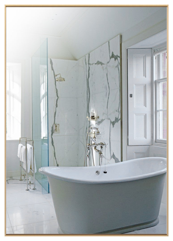 Rectangle Framed Bathroom Vanity Mirror Accent Wall Mirror, Gold, 30"x40