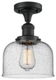 Large Bell LED Semi-Flush Mount, Matte Black, Glass: Seedy