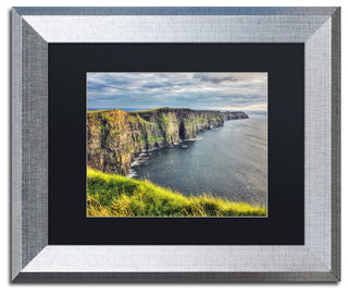 'Cliffs of Moher Ireland' Silver Framed Canvas Art by Pierre Leclerc