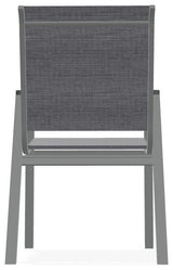 Bazza Sling Stackable Outdoor Dining Chair, Augustine Pewter/Graphite