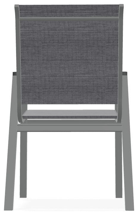 Bazza Sling Stackable Outdoor Dining Chair, Augustine Pewter/Graphite