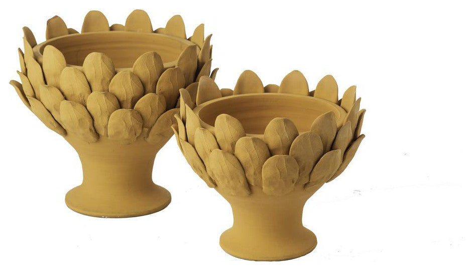 Terracotta Artichoke Footed Centerpiece, Large