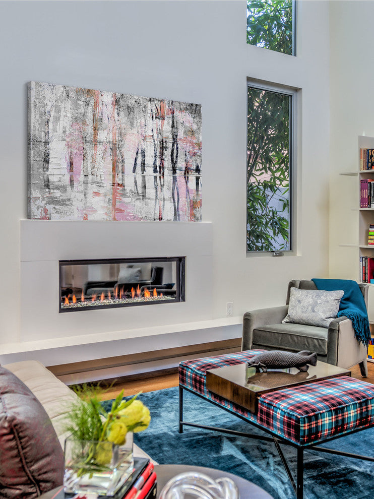 "Pink Haze" Painting Print on Wrapped Canvas, 45"x30"