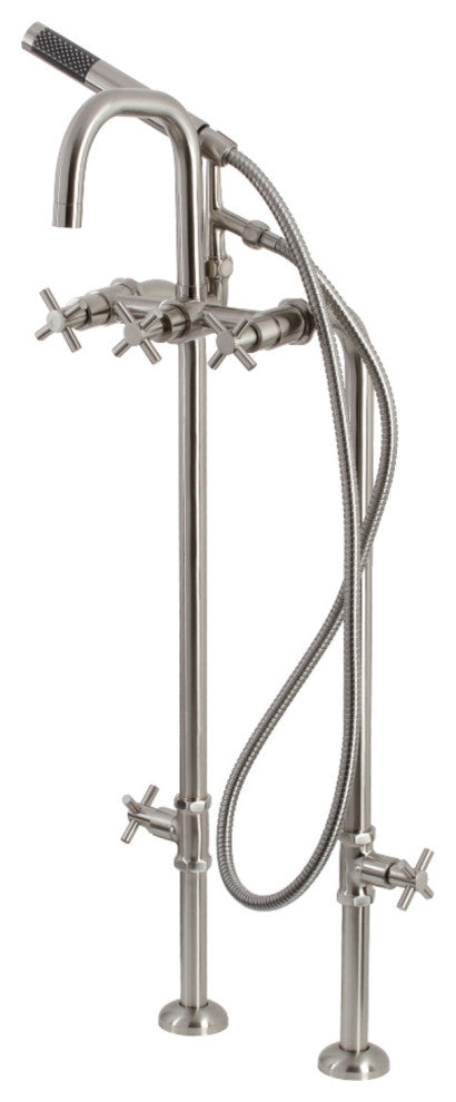 CCK8408DX Freestanding Tub Faucet With Supply Line, Stop Valve, Brushed Nickel