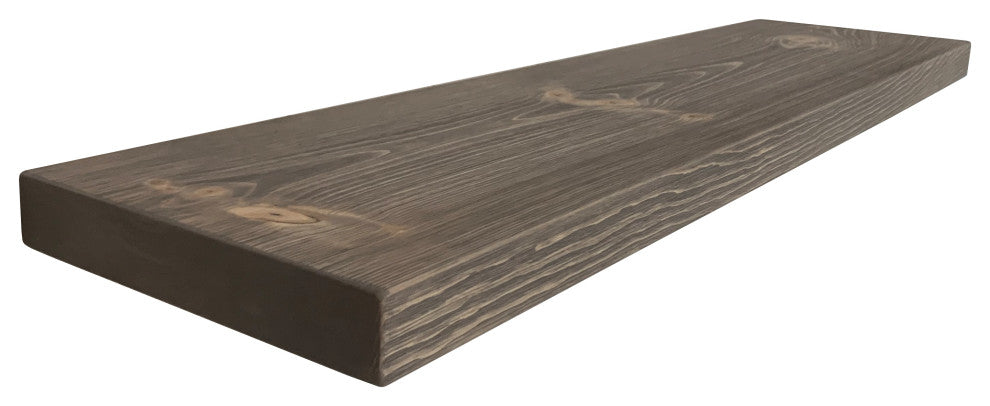 2"x12" Deep Rustic Floating Shelf, Easy Hang Mounting Included, Gray, 48"