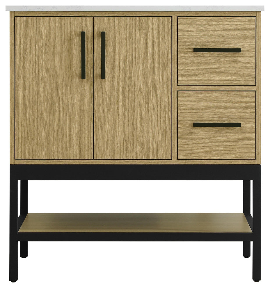 Home Living 32" Single Bathroom Vanity, Honey Brown
