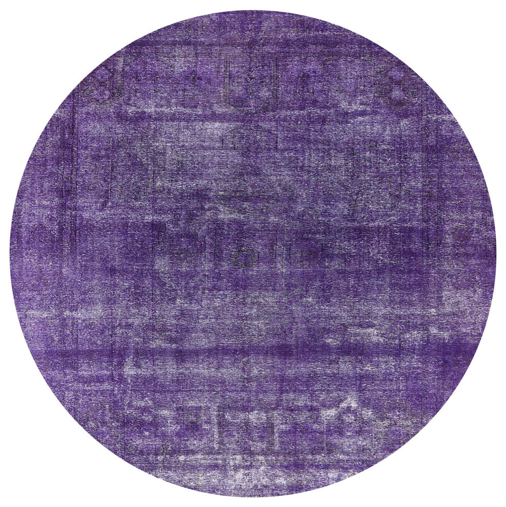 Ahgly Company Indoor Round Mid-Century Modern Area Rugs, 4' Round