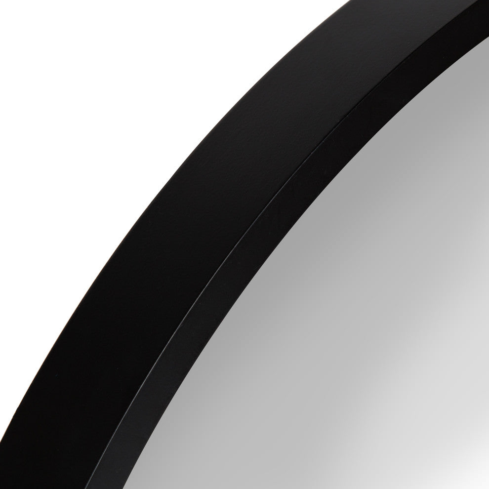 Travis Round Wood Accent Wall Mirror