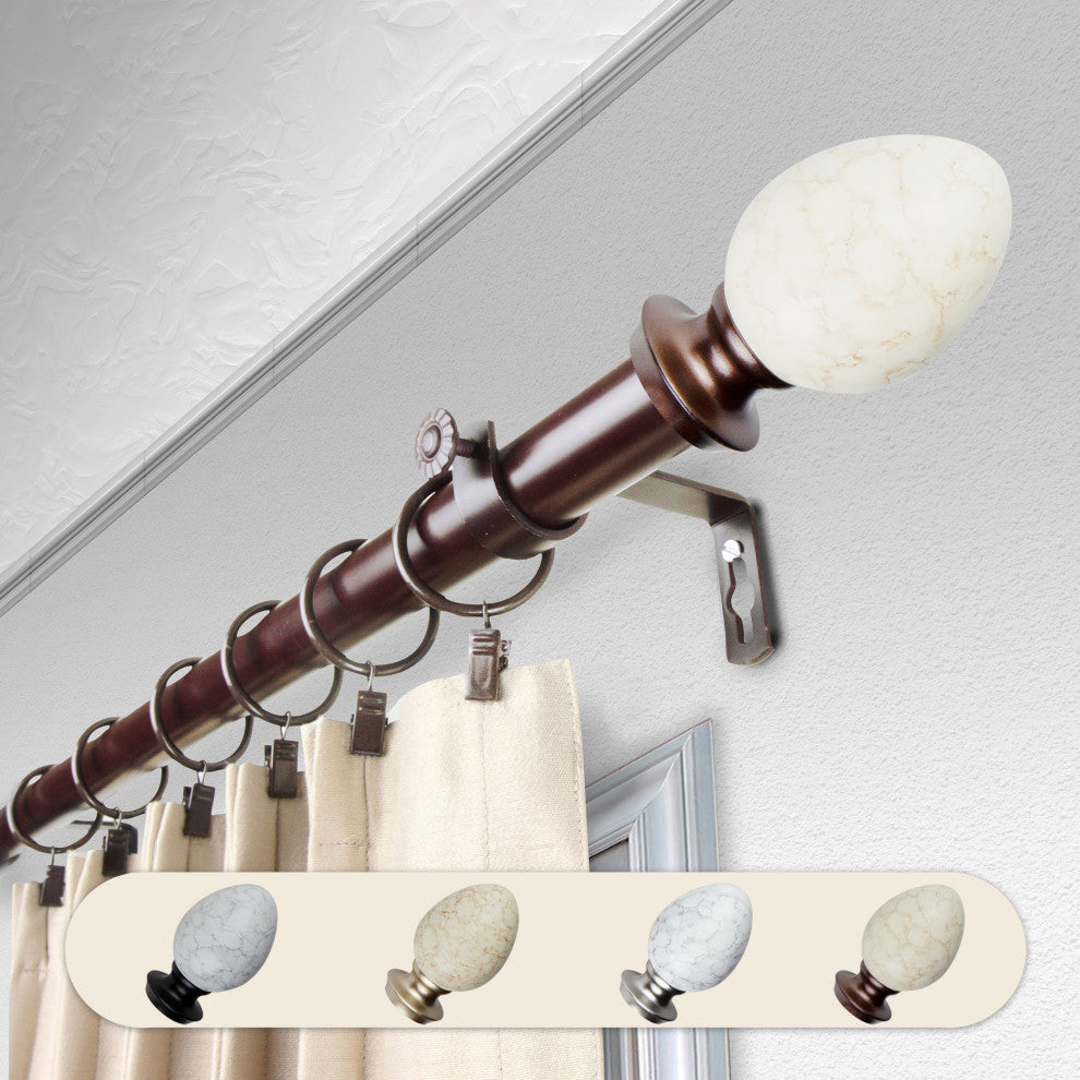Afra 1" Curtain Rod, Bronze, 160-240"