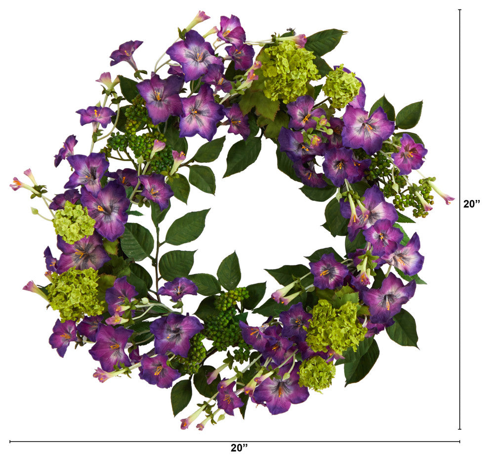 Nearly Natural W1134 20 Morning Glory Artificial Wreath
