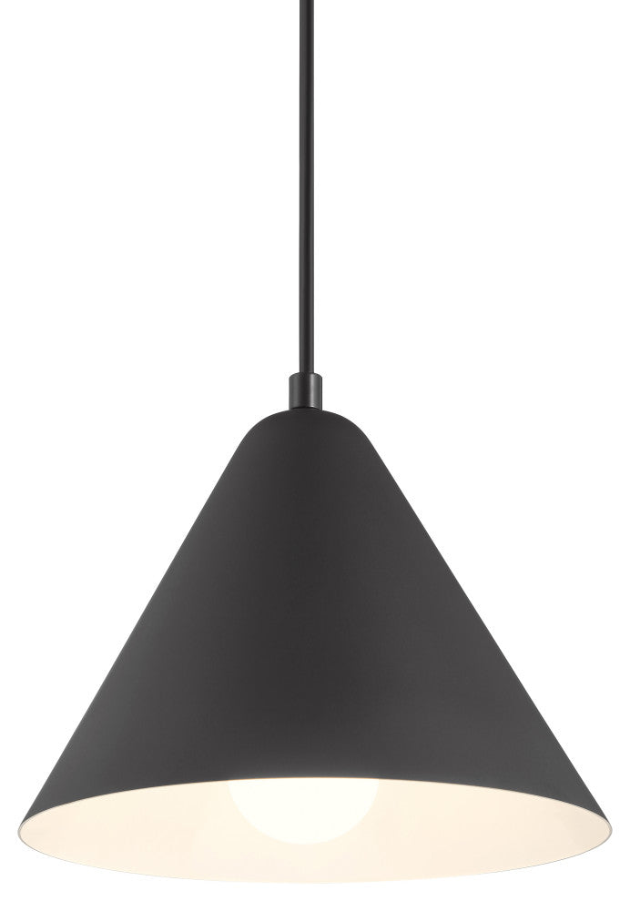 Ford LED Pendant, Replaceable LED, Matte Black, 9.5in