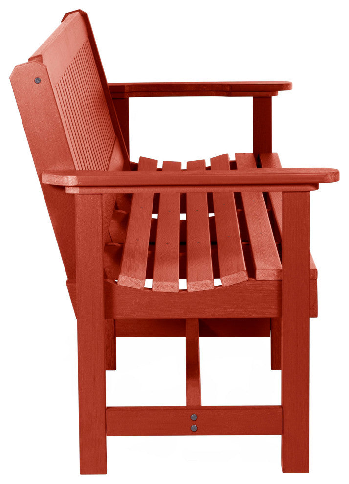 The Sequoia Professional Commercial Grade Exeter 6' Garden Bench, Rustic Red