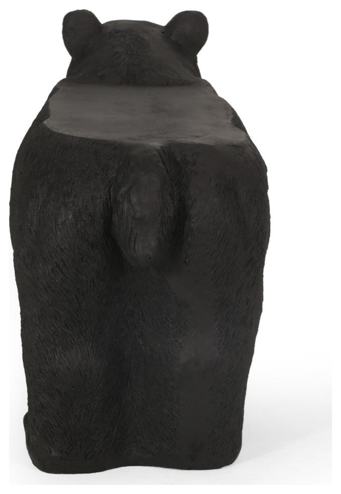 Romer Outdoor Bear Garden Bench, Matte Black