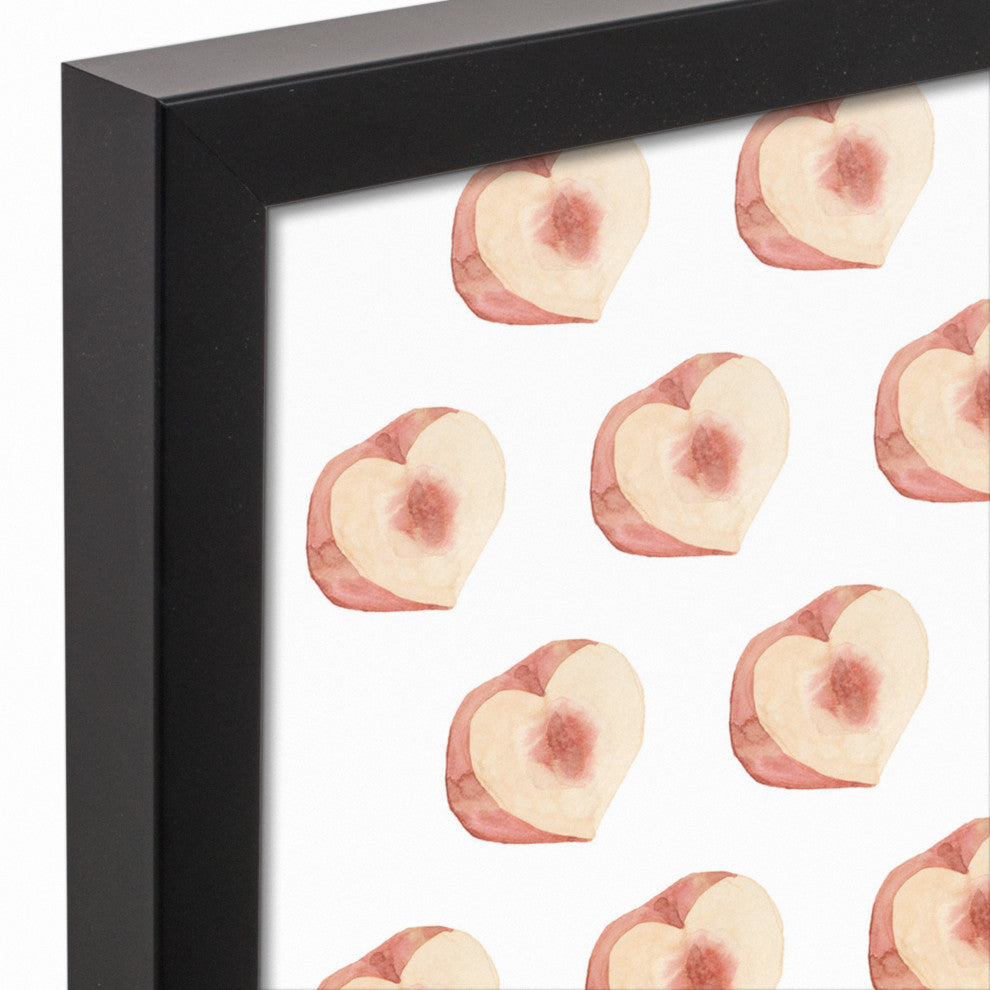 Welcome Peach Caps Framed Canvas 16x20 Black Framed Canvas