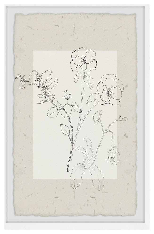 "Floral Sketch" Framed Painting Print, 30x45