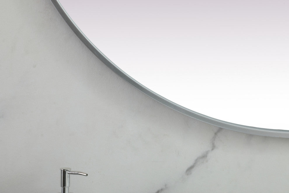 Home Living Metal Frame Oval Mirror 36x72 Inch, Silver
