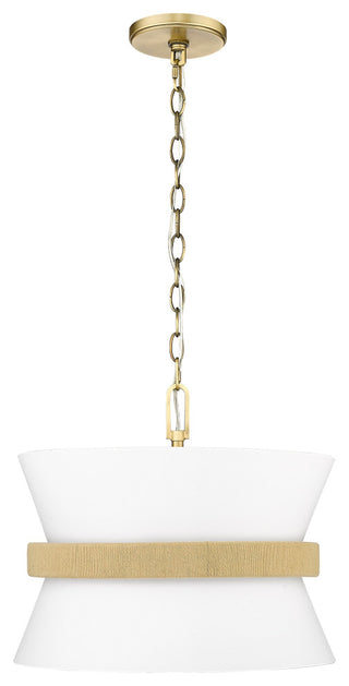 3 Light 16.1 in. Vintage Brass Pendant