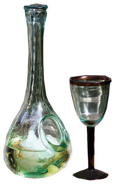 WHITE WINE GLASS DECANTER WITH ICE POCKET