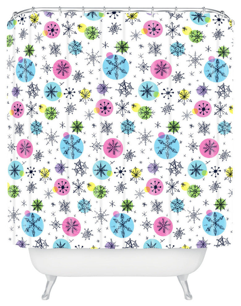Deny Designs Sam Osborne Snowflake Doodles Shower Curtain