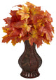 24" Autumn Maple Leaf Artificial Plant, Decorative Planter