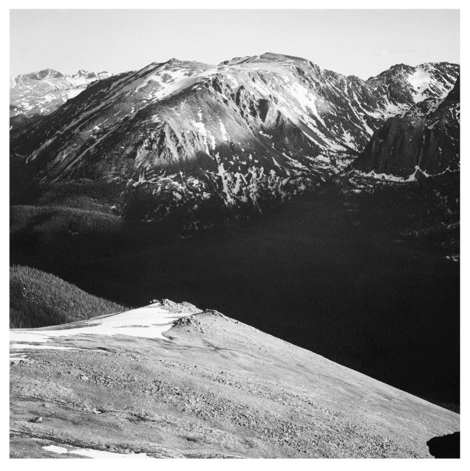 "Barren mountains, valley, Rocky Mountain NP, 1941-1942" Paper Art, 18"x18"