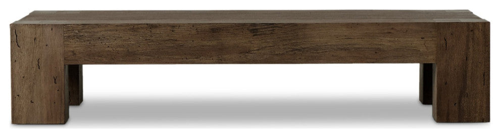 Abaso Rectangular Coffee Table Ebony Rustic Wormwood Oak