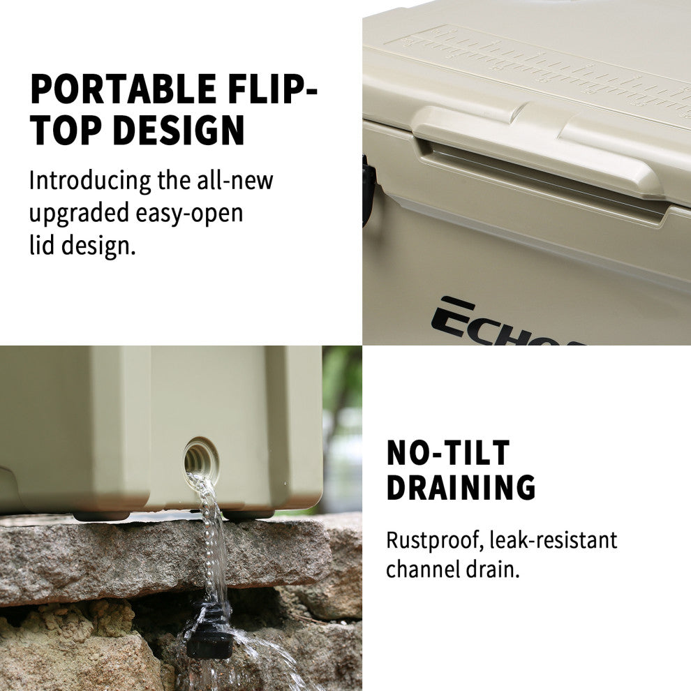 EchoSmile 35 qt. Rotomolded Cooler, Khaki