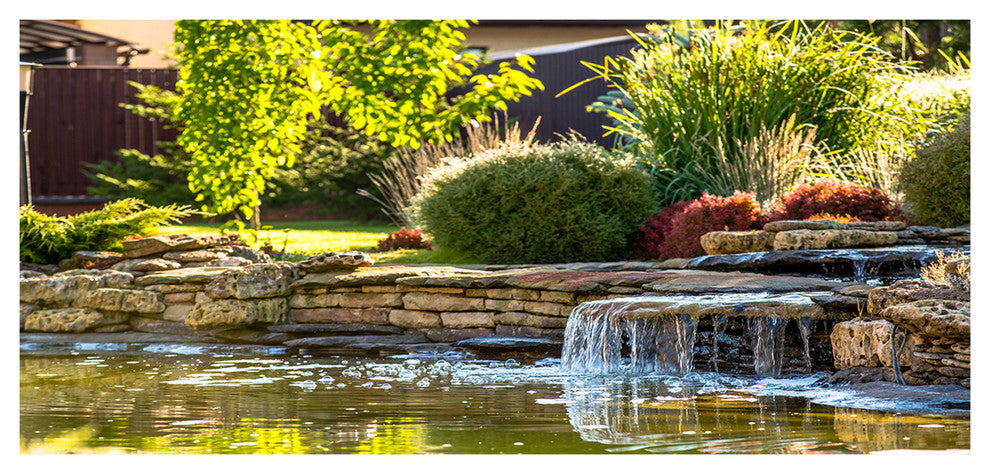 Green Lake and Plants, Landscape Canvas Art Print, 60"x28"