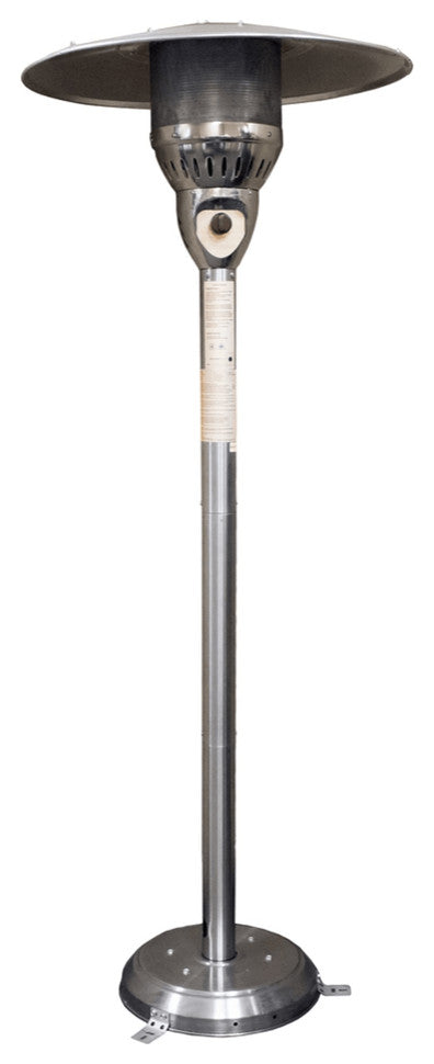 41000 BTU Silver Steel Natural Gas Cylindrical Pole Standing Patio Heater