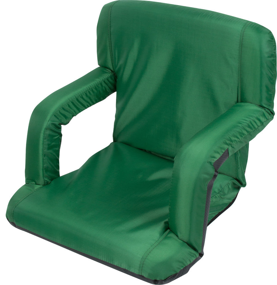 Portable Multiuse Adjustable Recliner Stadium Seat, Dark Green