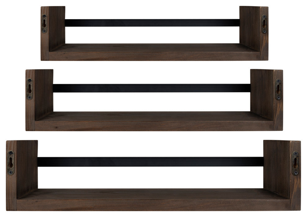 Set of 3 Rustic Floating Shelves
