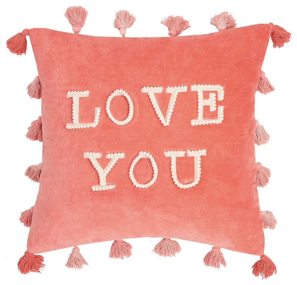 Love You Embroidered Pillow