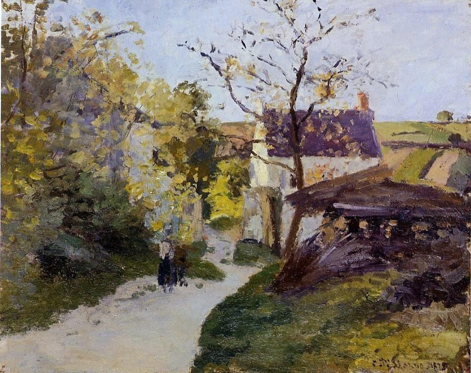 Camille Pissarro The Large Walnut Tree at l'Hermitage Gallery Wrapped Canvas