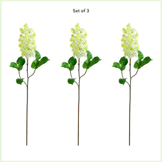 36in. Artificial Lilac Flower Stems, Set of 3, White