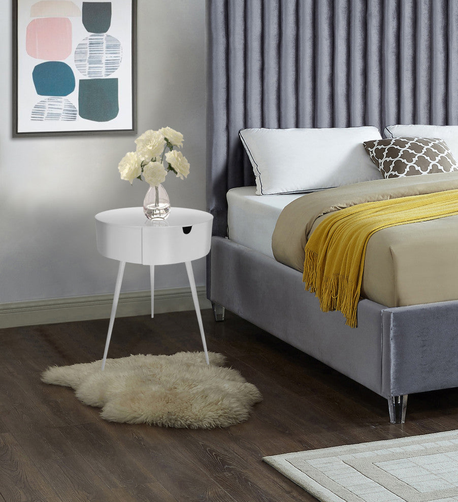 Bali Metal Side Table/Nightstand, White