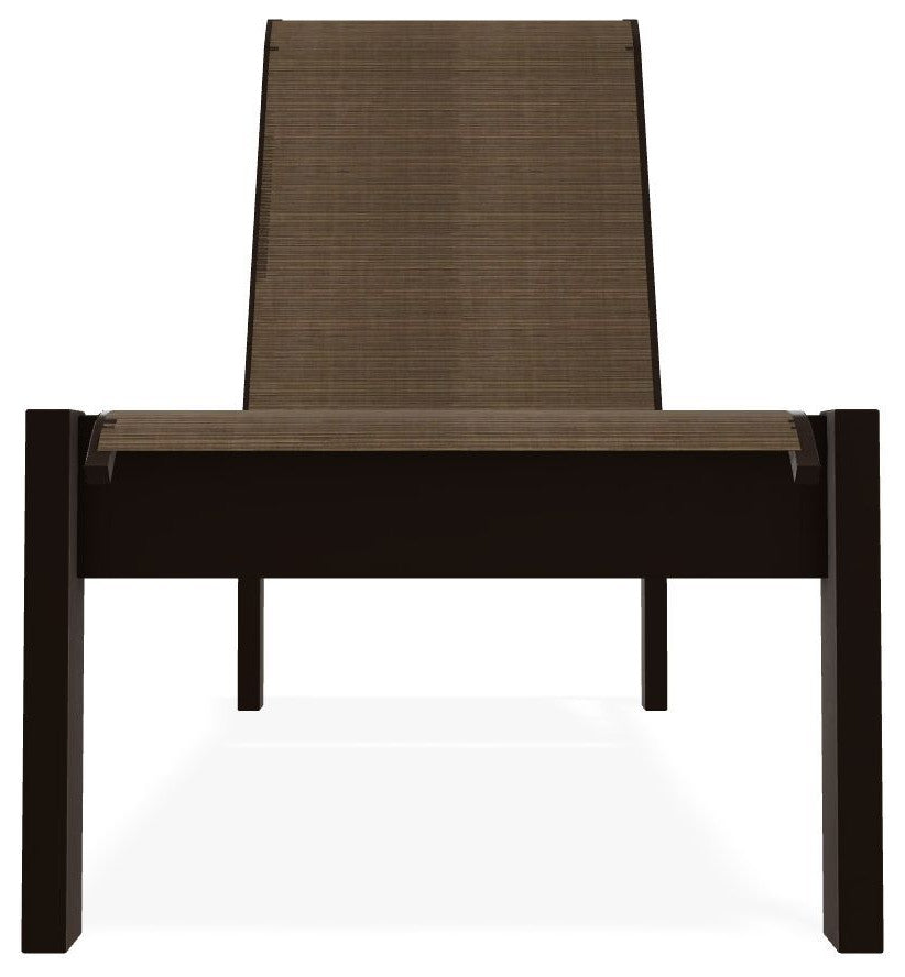 Leeward Sling Stackable Outdoor Chaise Lounge, Bark/Kona