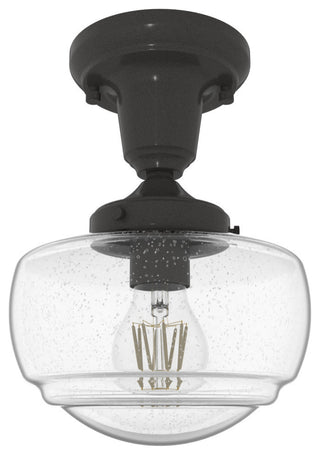 Saddle Creek Noble Bronze, Clear Seeded Glass 1 Light Mini Pendant Light