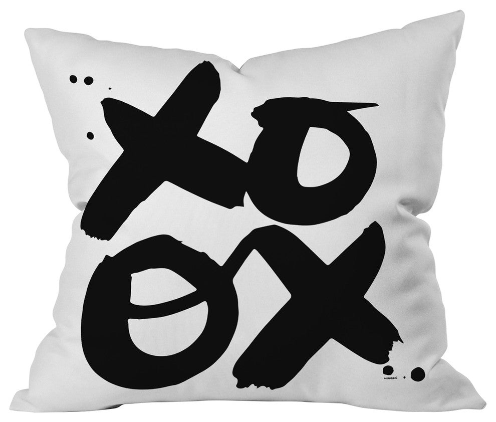 Kal Barteski XOXO bw Throw Pillow
