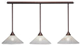 Stem 3-Light Pendalier with Hang Straight Swivel, Bronze/Gold Ice