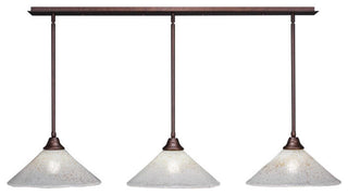 Stem 3-Light Pendalier with Hang Straight Swivel, Bronze/Gold Ice