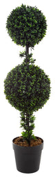 Pure Garden Artificial Podocarpus 36" Double Ball Faux Plant