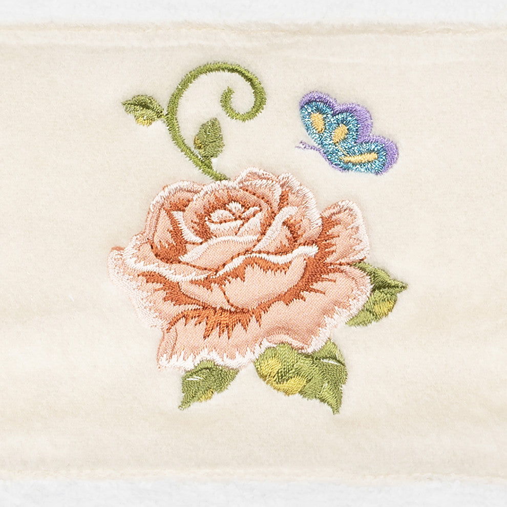 100% Turkish Cotton Rebecca Embellished Hand Towel, White