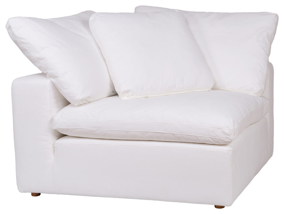 First of A Kind Clay Corner Chair Livesmart Fabric White