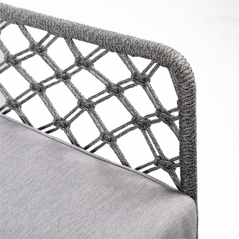 Marco Steel and Truffle Rope Indoor Outdoor Steel Lounge Chair, Gray