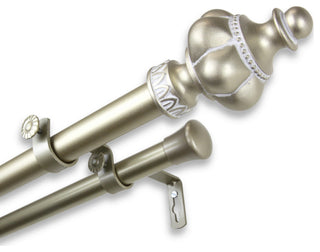 Arlie 1" Double Curtain Rod, Light Gold, 120-170"