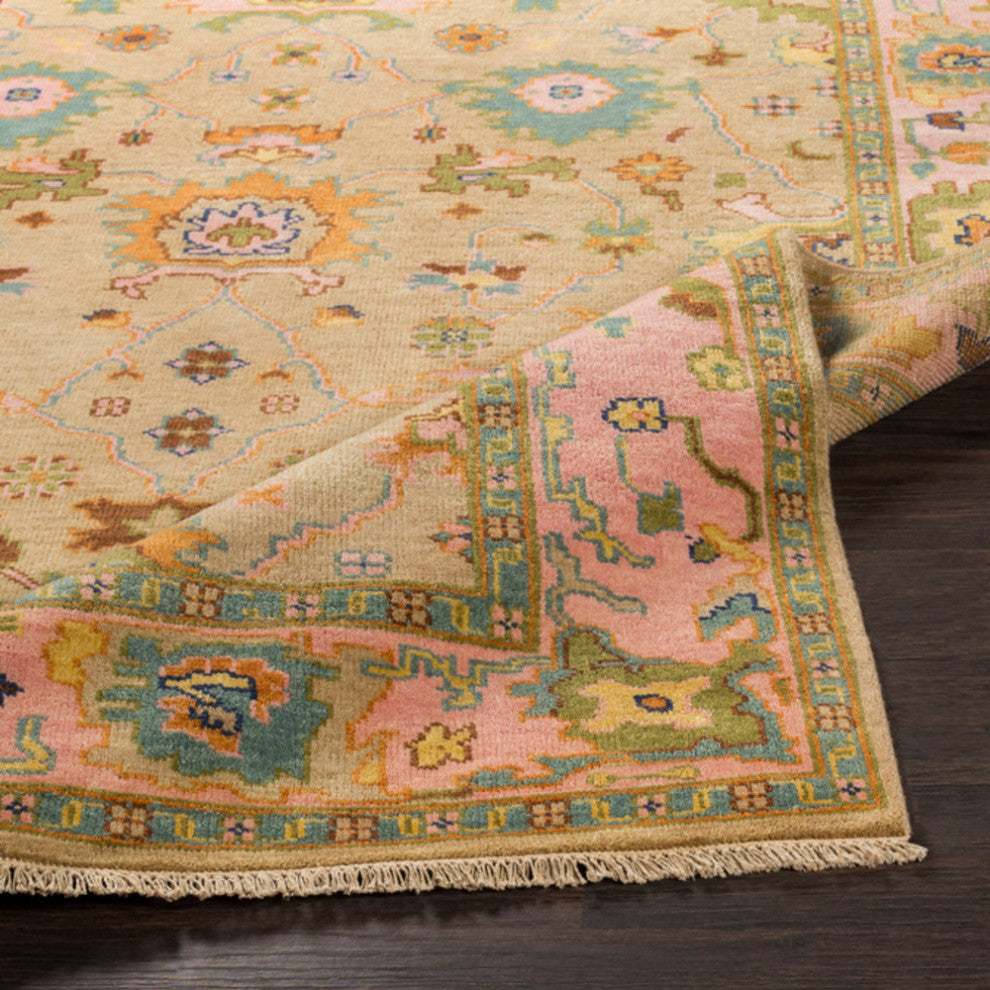 Surya Hillcrest HIL-9004 Traditional Area Rug, Tan, 2' x 3' Rectangle