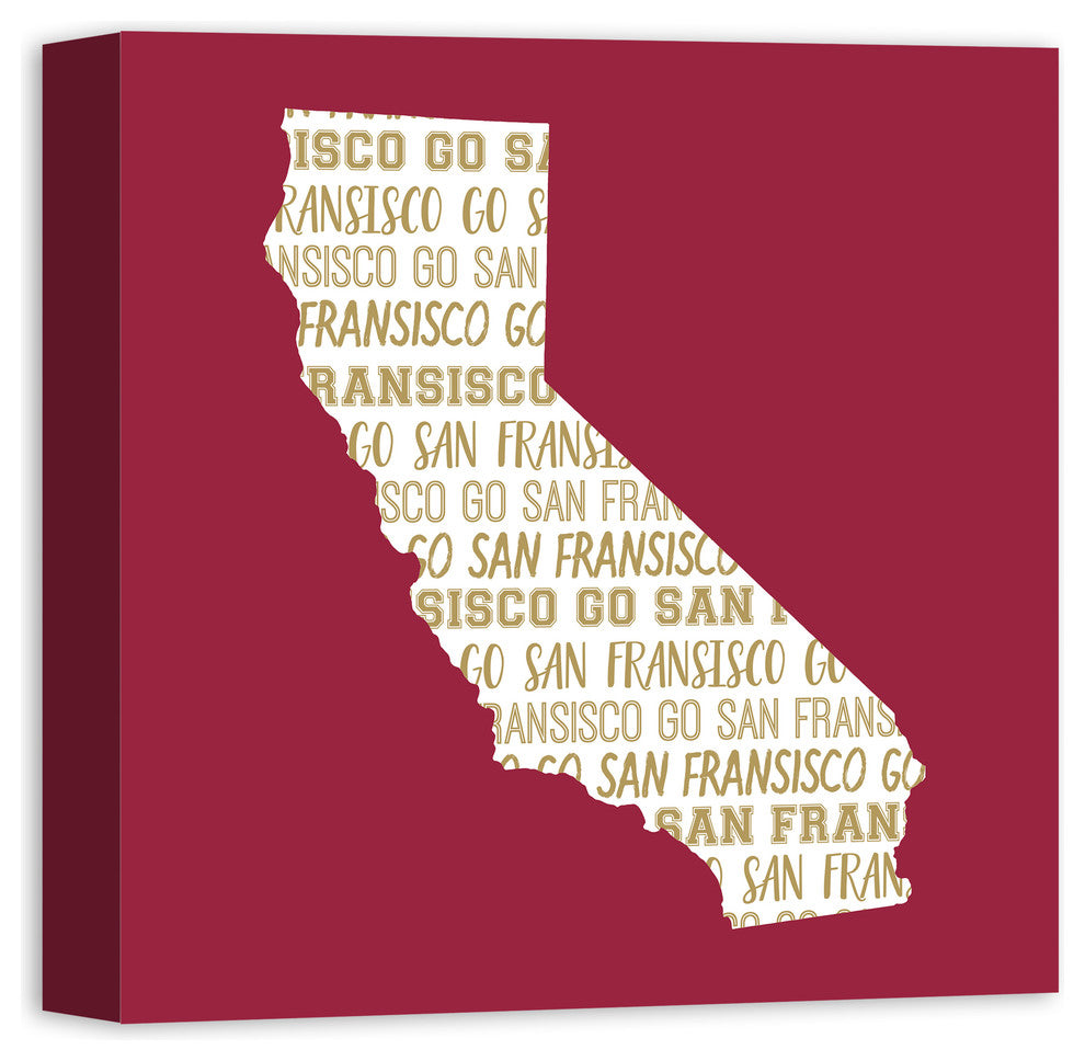 Red California Go Team 16x16 Canvas Wall Art