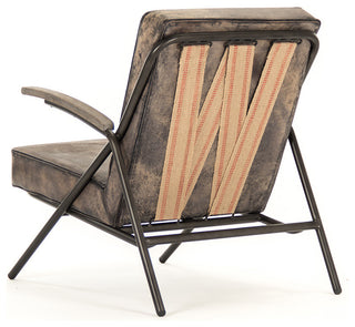 Gregory Industrial Loft Brown And Black Rustic Lounge Chair