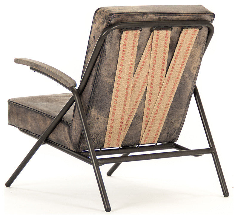 Gregory Industrial Loft Brown And Black Rustic Lounge Chair